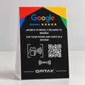 Display OPITAK negro con NFC y QR para reseñas de Google